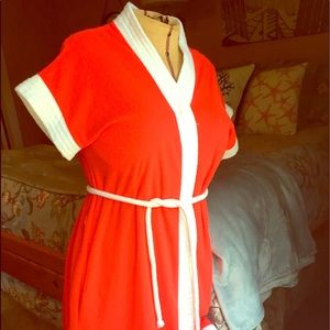 Vintage Red Terry Cloth Bathrobe